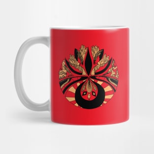 Red and Cream Abstract Motif Mug